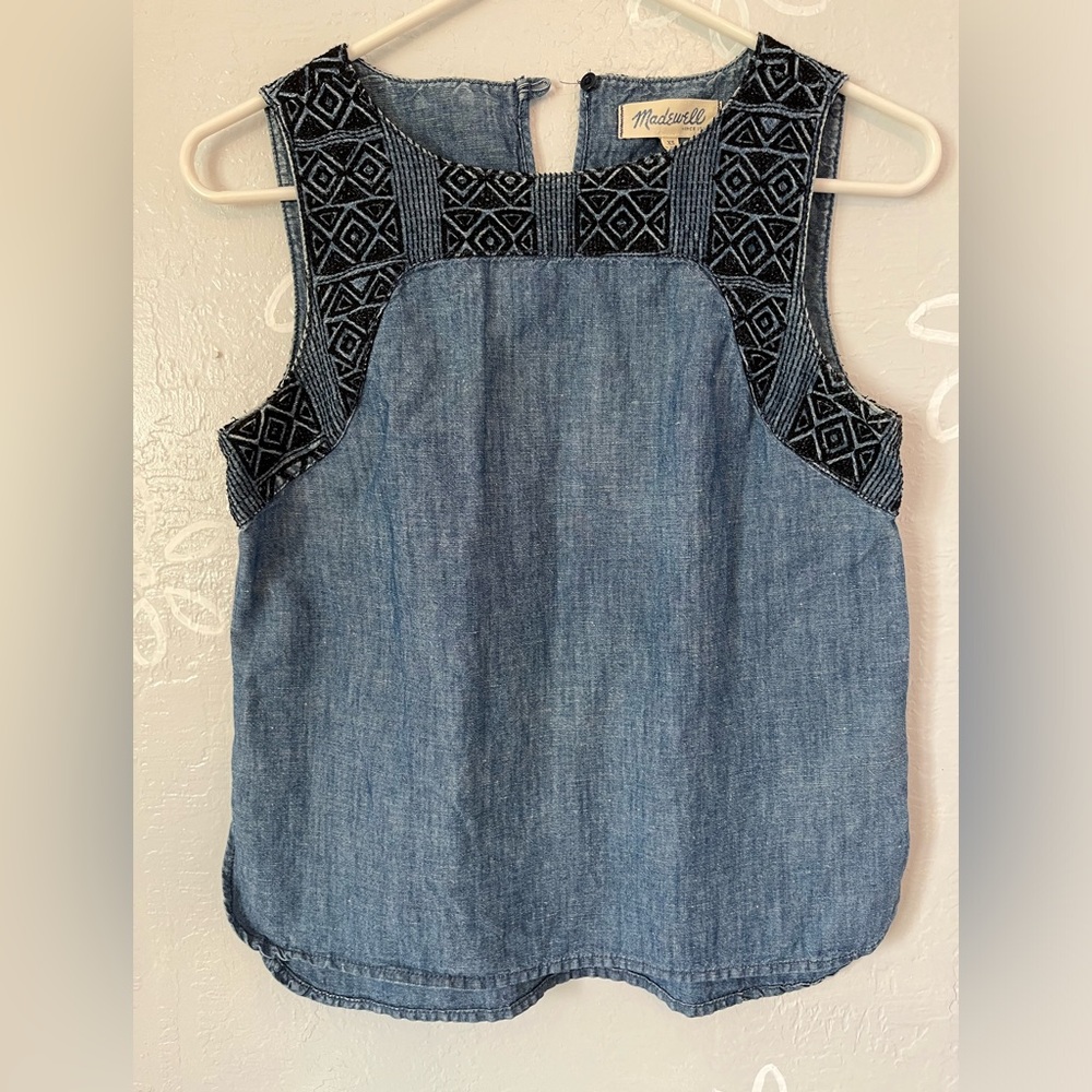 Madewell Sleeveless Embroidered top